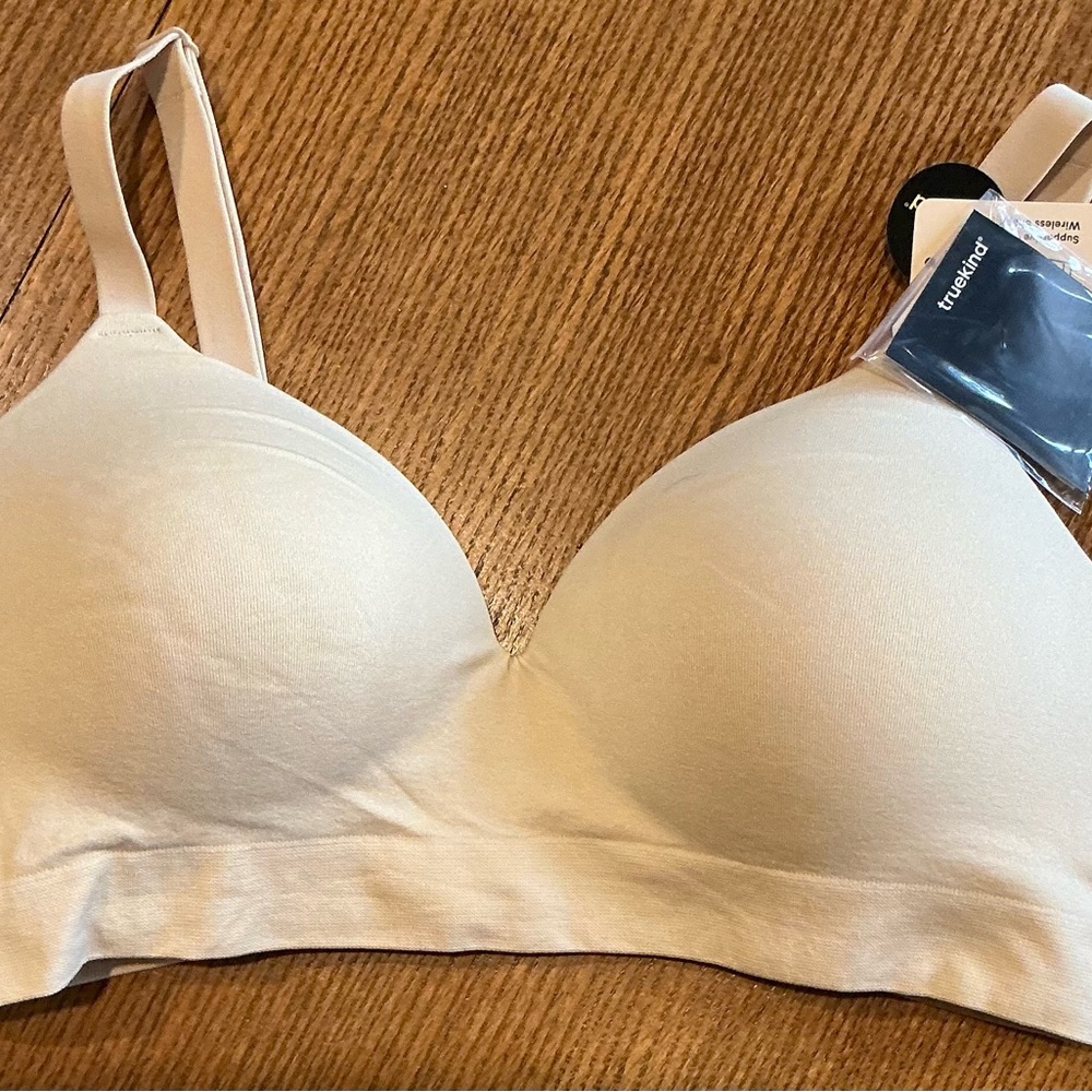 Set Of Two Truekind Supportive Comfort Wireless Shaping Bras Size L Beige New - Picture 5 of 13
